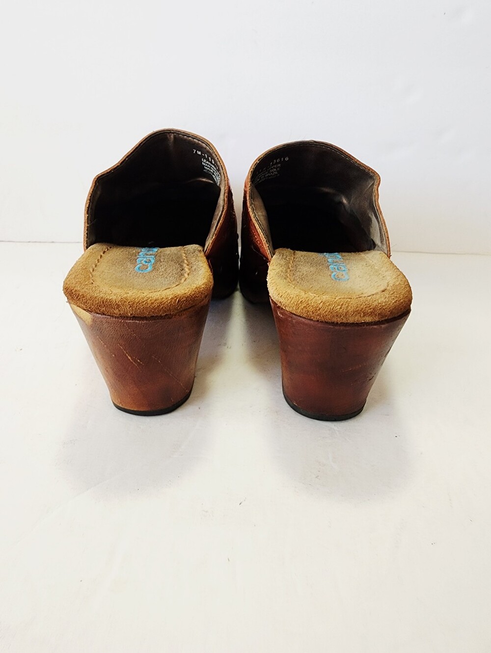 Candie's Y2K Brown Leather Studded Clog Mules Size 7 - Picture 5 of 9